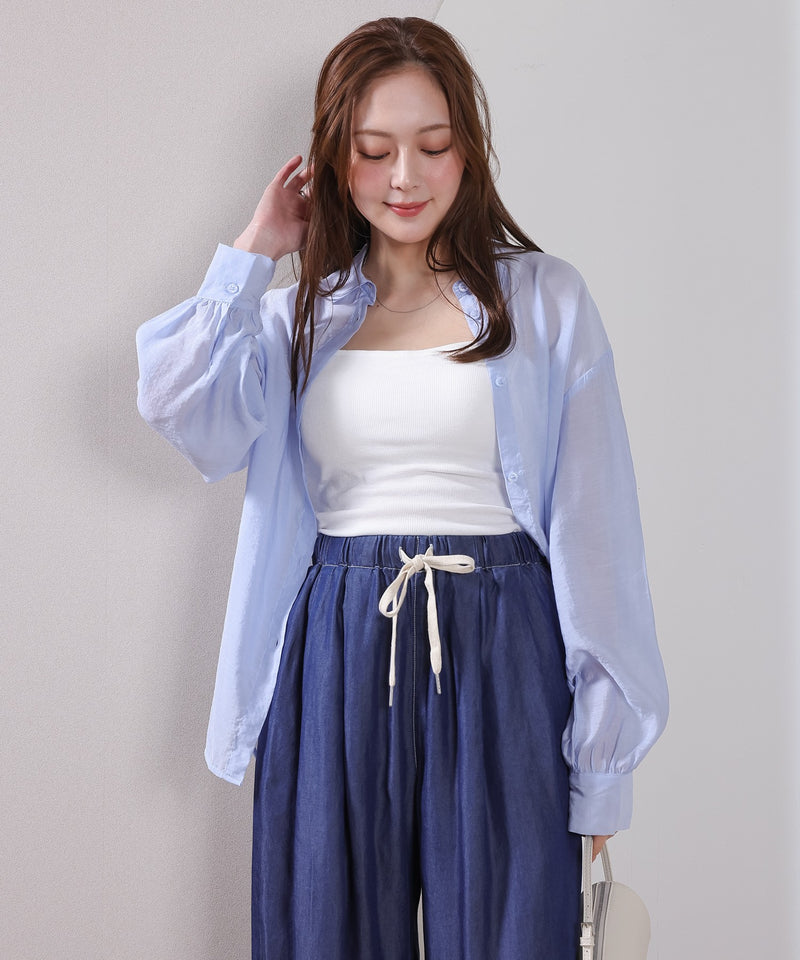 【定番の頼れる一枚】シアー ボリュームスリーブ シャツ