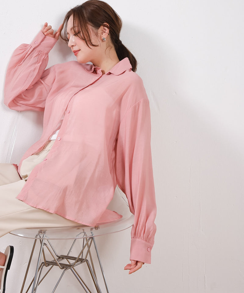 【定番の頼れる一枚】シアー ボリュームスリーブ シャツ