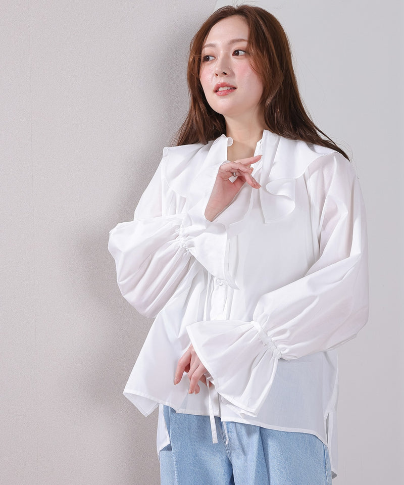【顔まわり華やぐ】フリルブラウス レディース 通勤 春