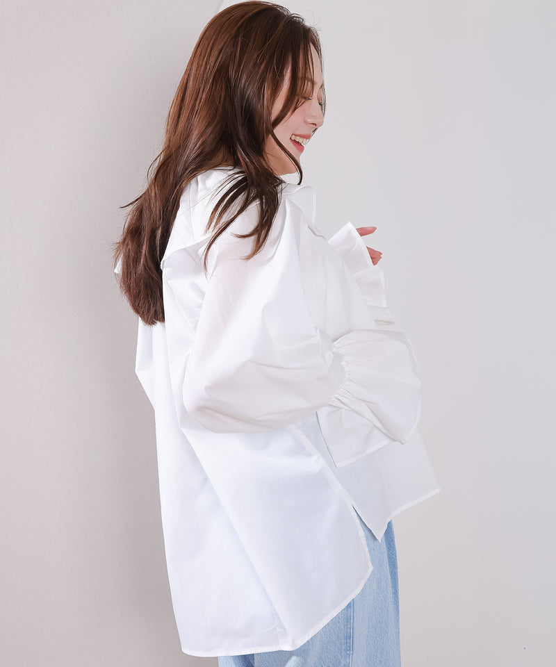 【顔まわり華やぐ】フリルブラウス レディース 通勤 春