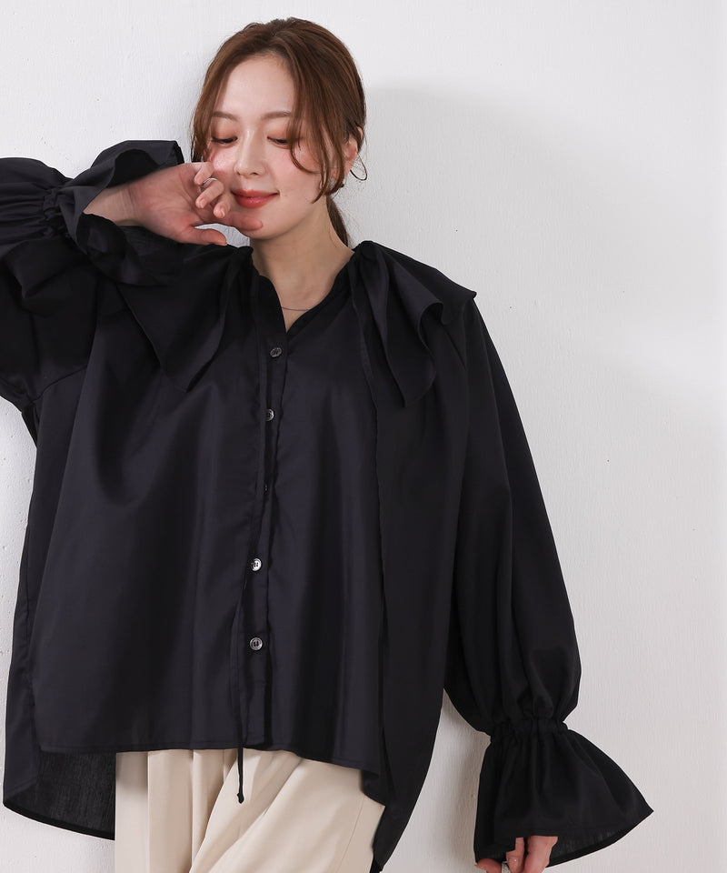 【顔まわり華やぐ】フリルブラウス レディース 通勤 春
