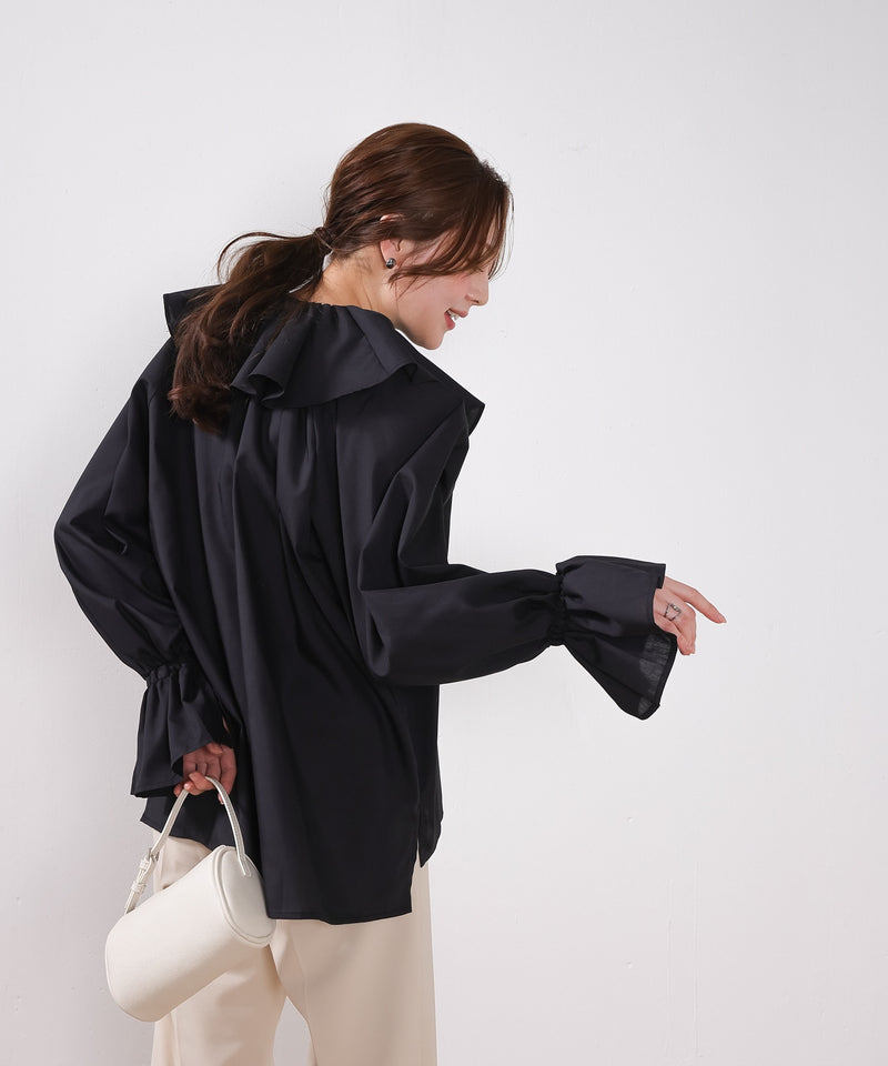 【顔まわり華やぐ】フリルブラウス レディース 通勤 春