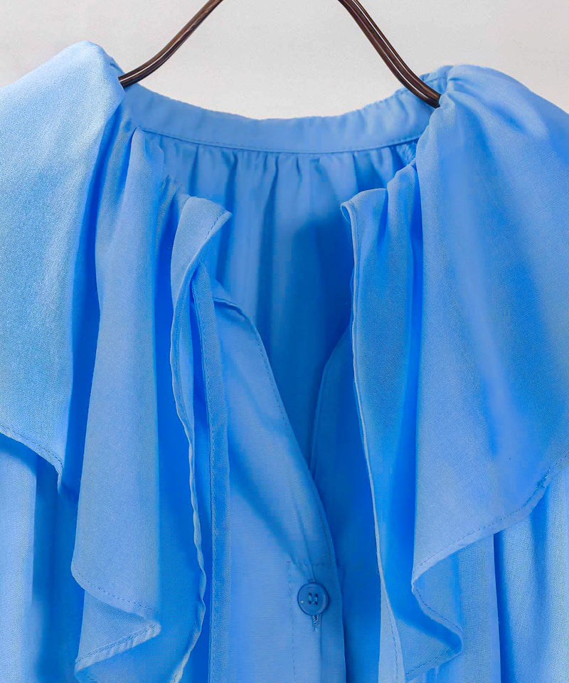 【顔まわり華やぐ】フリルブラウス レディース 通勤 春