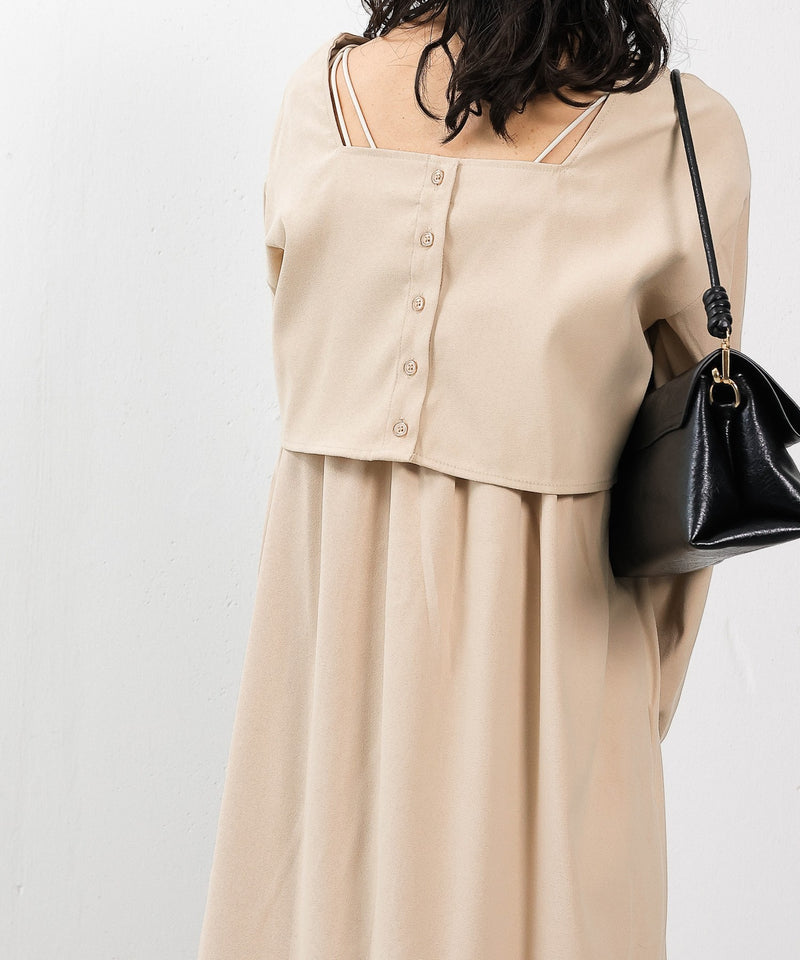 【2点セットで着回し力抜群！】前後2WAY セットアップ キャミワンピース