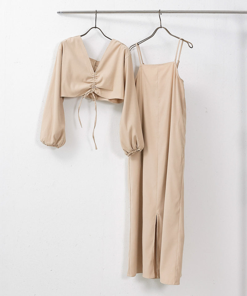 【2点セットで着回し力抜群！】前後2WAY セットアップ キャミワンピース