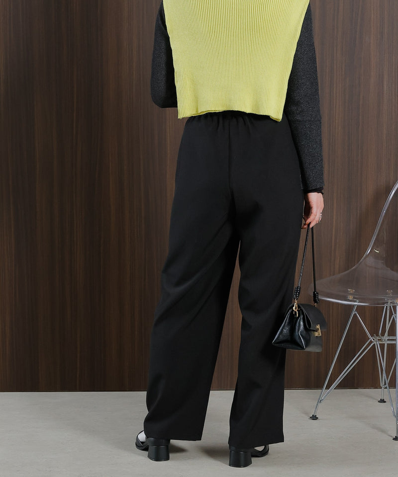 【すっきり細見えの美シルエット】アシメウエストタックパンツ