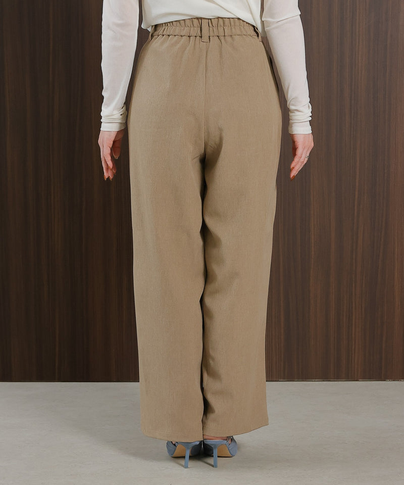 【すっきり細見えの美シルエット】アシメウエストタックパンツ