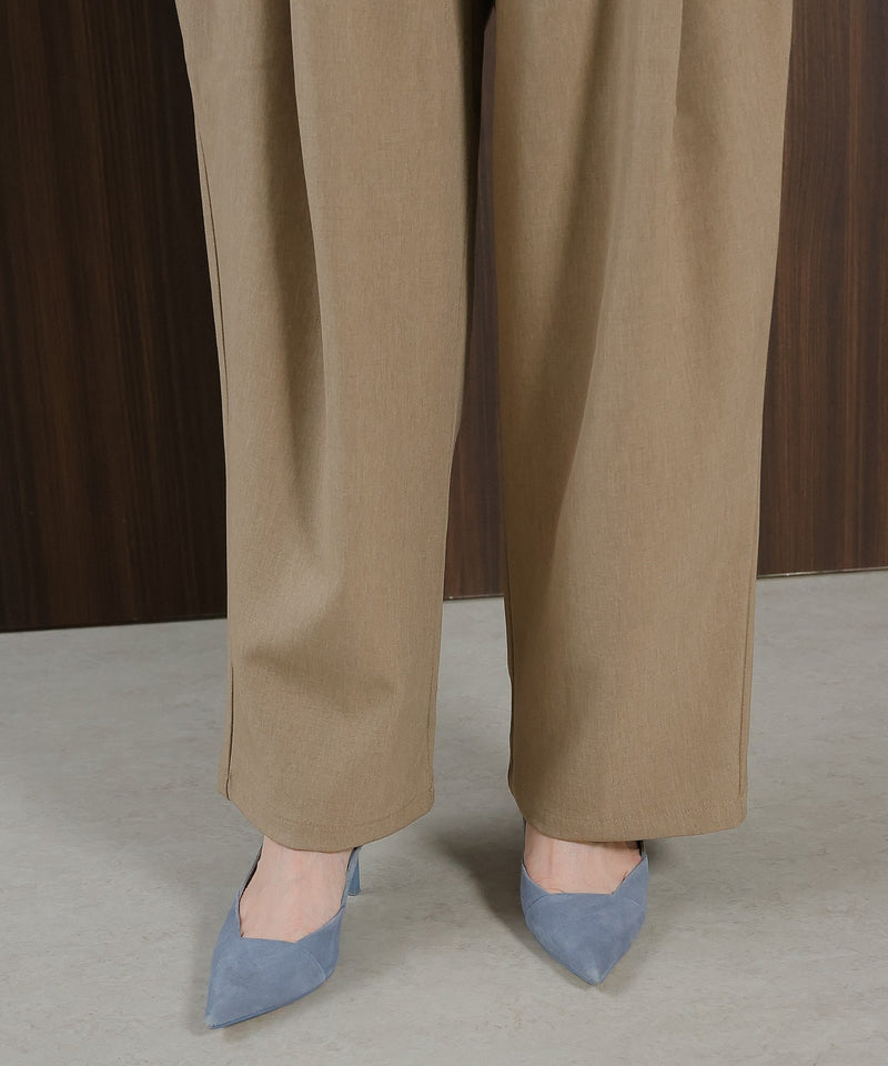 【すっきり細見えの美シルエット】アシメウエストタックパンツ