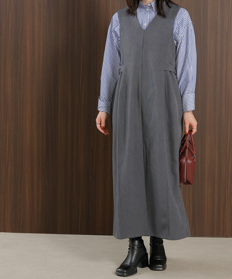 【着回し力抜群！体型カバーも叶える】コクーン ジャンパー スカート