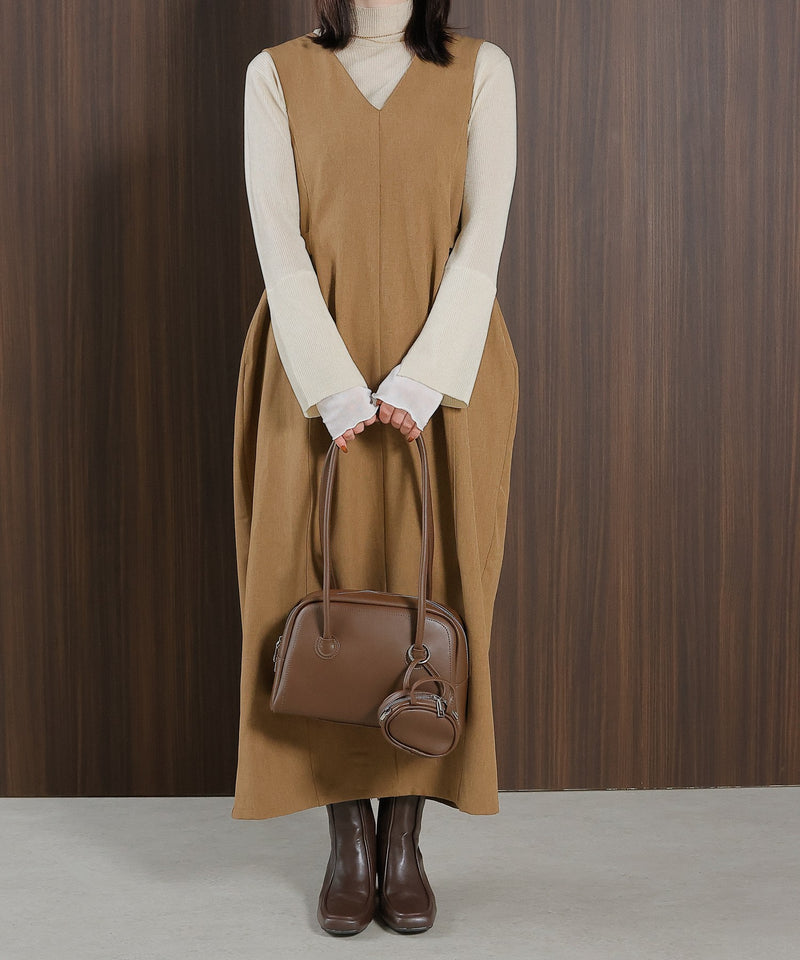 【着回し力抜群！体型カバーも叶える】コクーン ジャンパー スカート