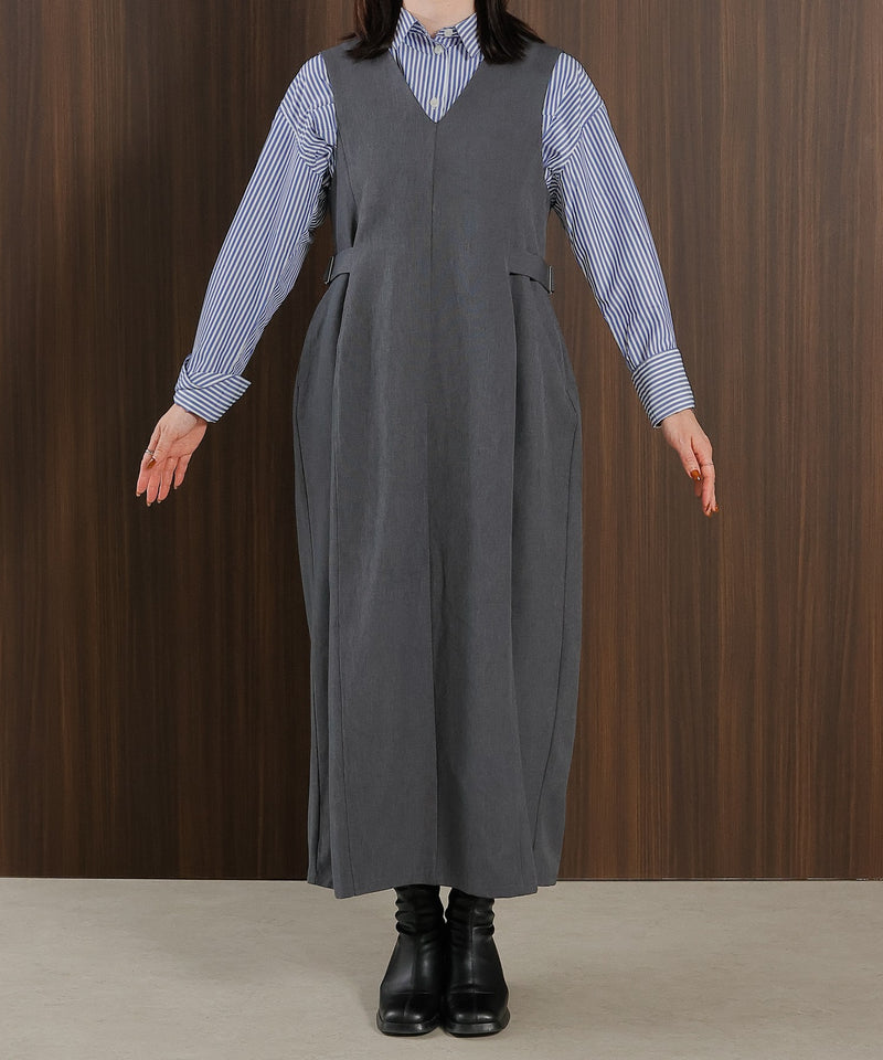 【着回し力抜群！体型カバーも叶える】コクーン ジャンパー スカート