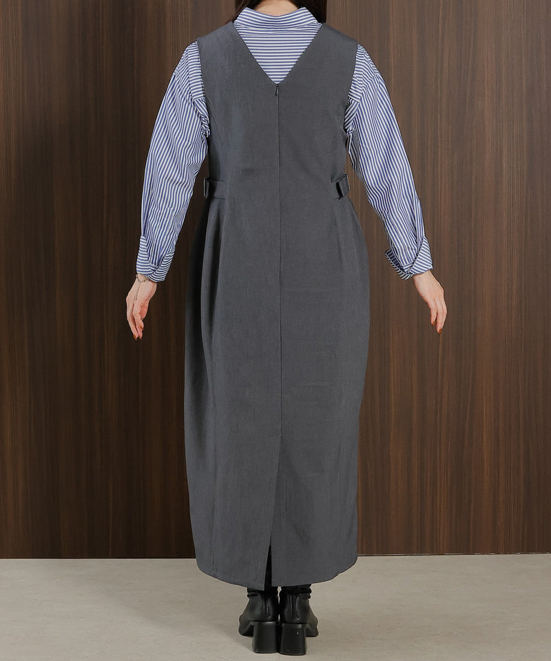 【着回し力抜群！体型カバーも叶える】コクーン ジャンパー スカート