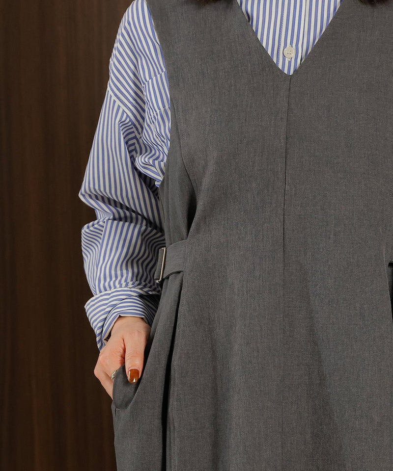 【着回し力抜群！体型カバーも叶える】コクーン ジャンパー スカート