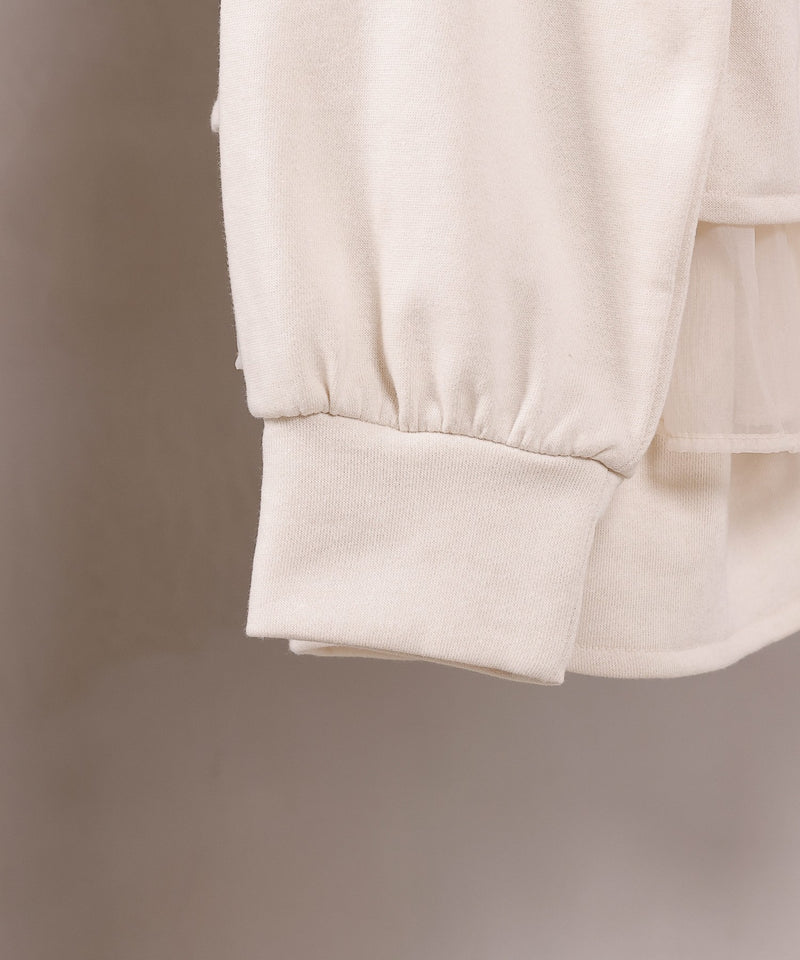 【可愛さとゆるさの絶妙バランス】裏毛 ティアード ペプラム スウェット トップス