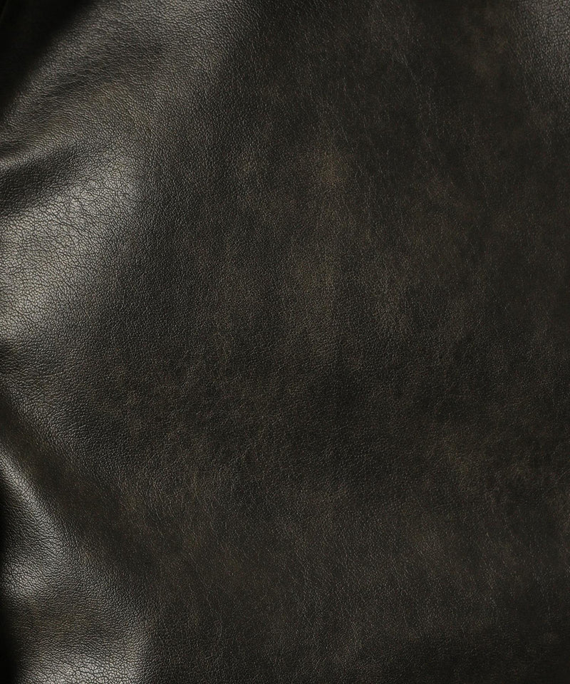 合成皮革 ステンカラー オーバーサイズ ヴィンテージライク ブルゾン