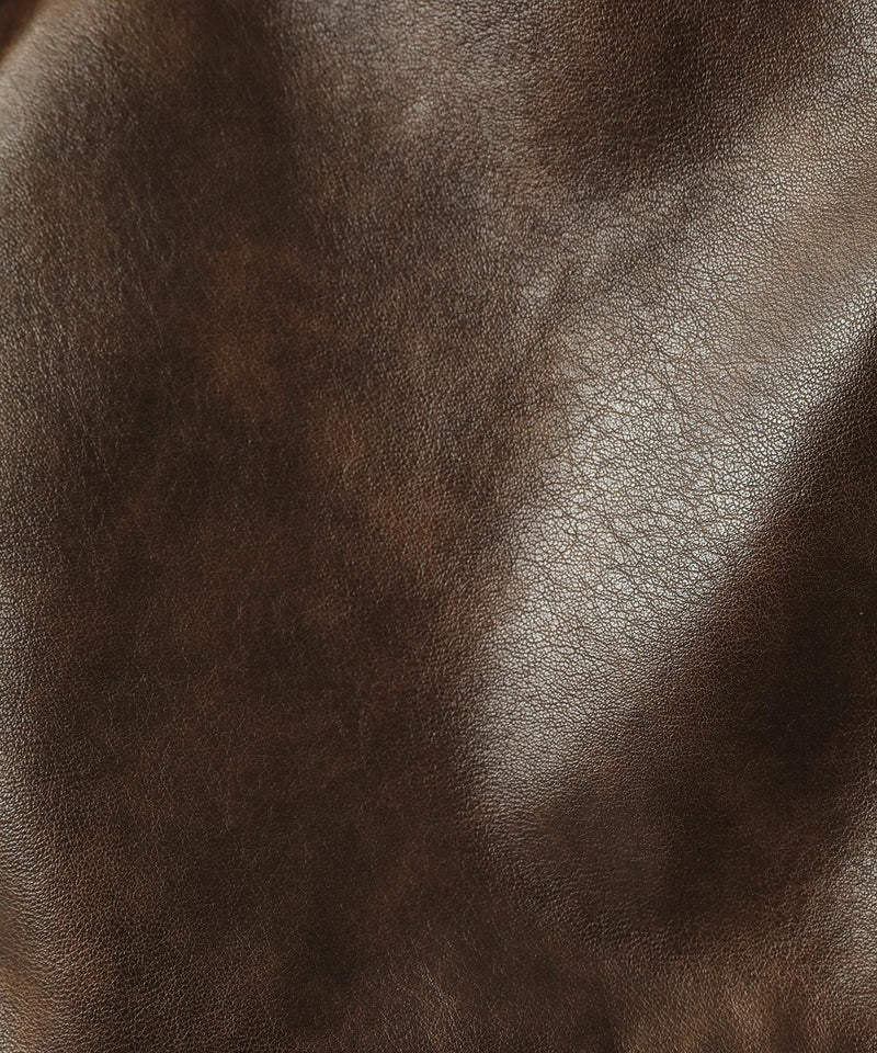 合成皮革 ステンカラー オーバーサイズ ヴィンテージライク ブルゾン