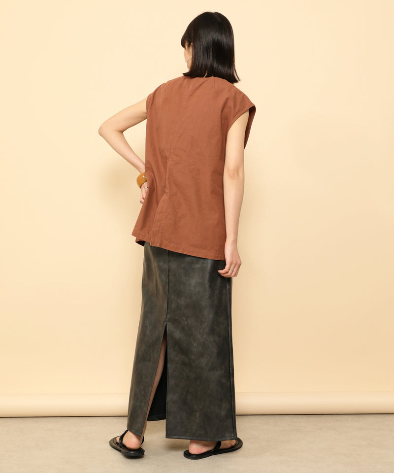 合成皮革 パイピング タイトスカート