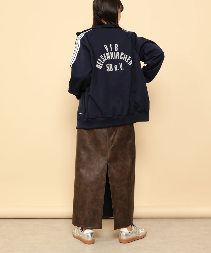 合成皮革 パイピング タイトスカート