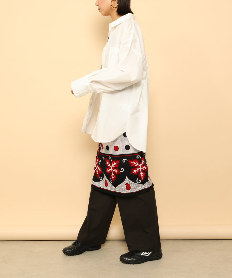 オーバーサイズ ベーシック シャツブラウス ストライプ 無地