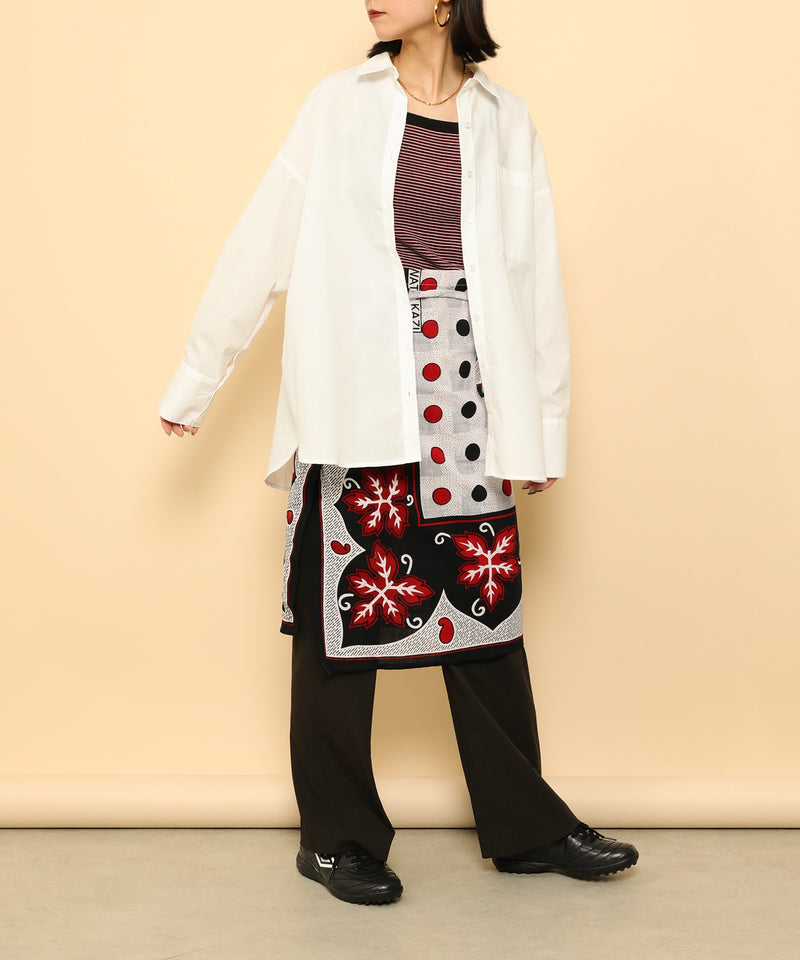 オーバーサイズ ベーシック シャツブラウス ストライプ 無地