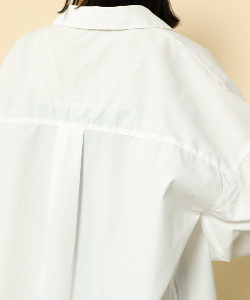 オーバーサイズ ベーシック シャツブラウス ストライプ 無地