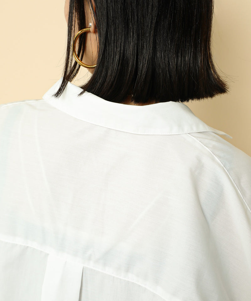 オーバーサイズ ベーシック シャツブラウス ストライプ 無地