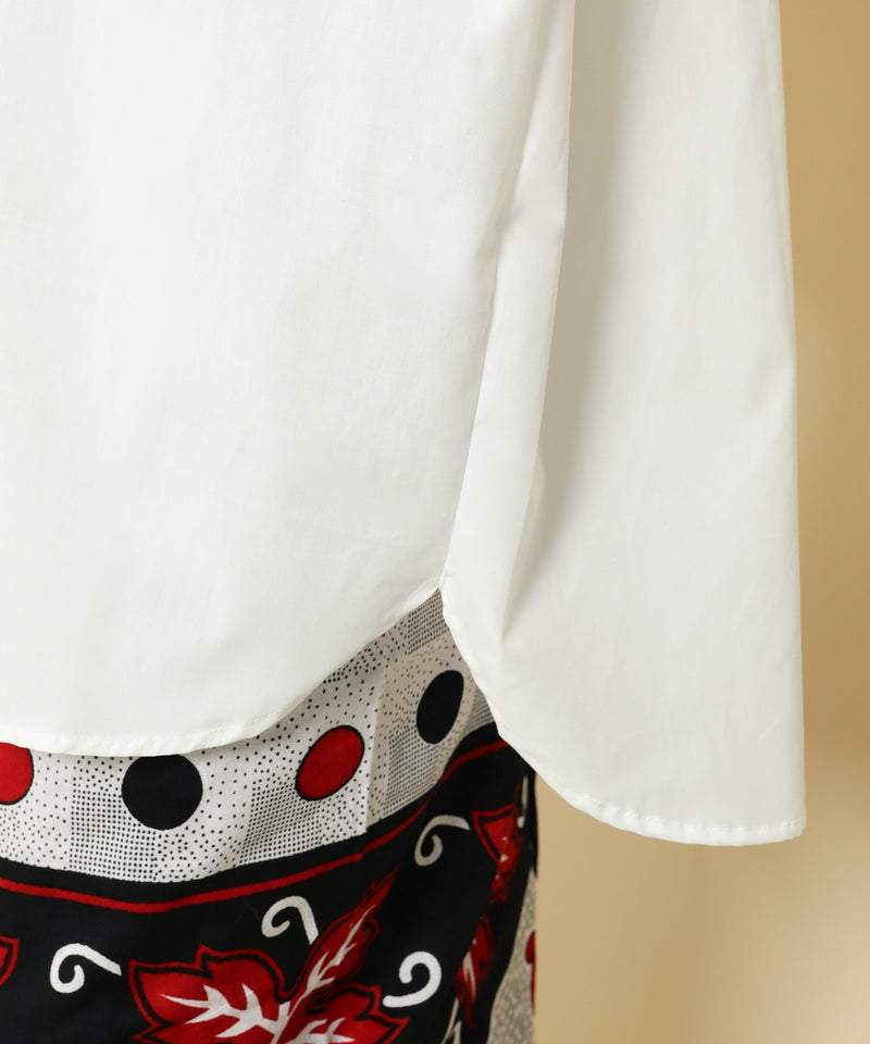 オーバーサイズ ベーシック シャツブラウス ストライプ 無地