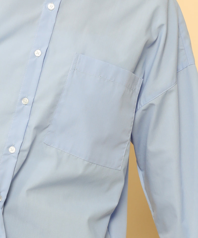 オーバーサイズ ベーシック シャツブラウス ストライプ 無地