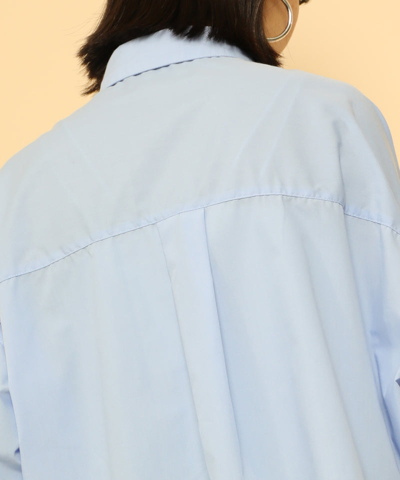 オーバーサイズ ベーシック シャツブラウス ストライプ 無地