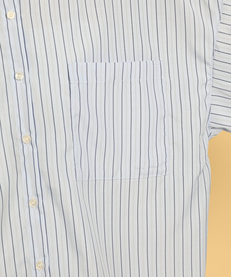 オーバーサイズ ベーシック シャツブラウス ストライプ 無地