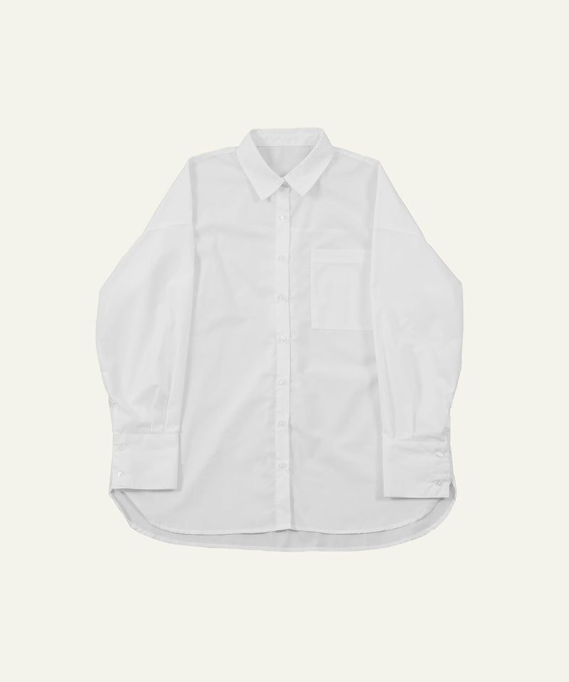 オーバーサイズ ベーシック シャツブラウス ストライプ 無地