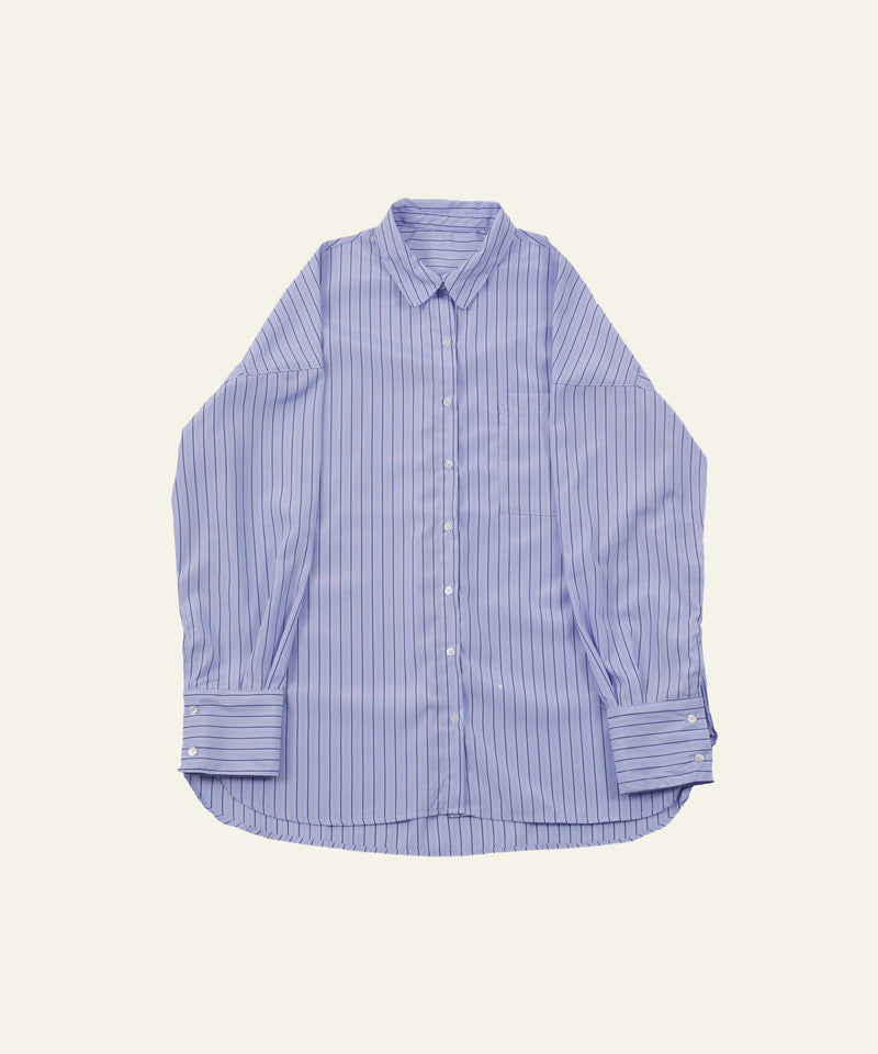 オーバーサイズ ベーシック シャツブラウス ストライプ 無地