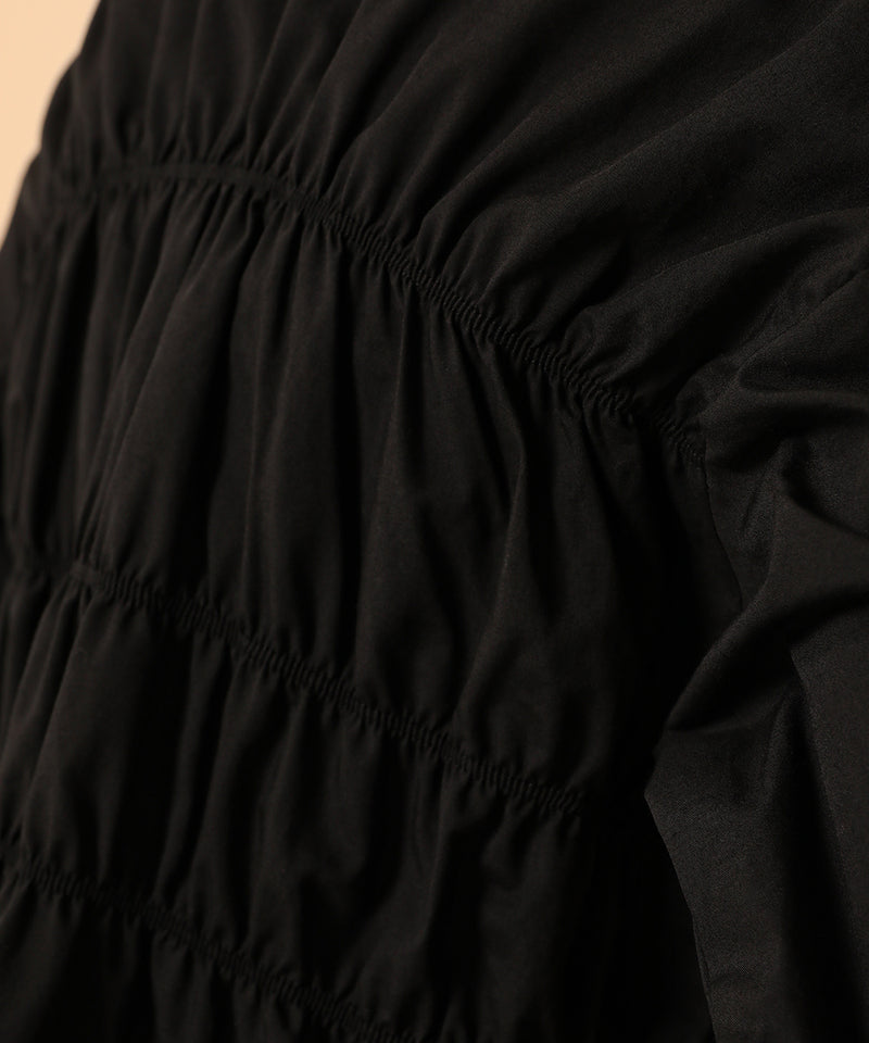 シャーリング ビスチェデザイン ショート ブラウス