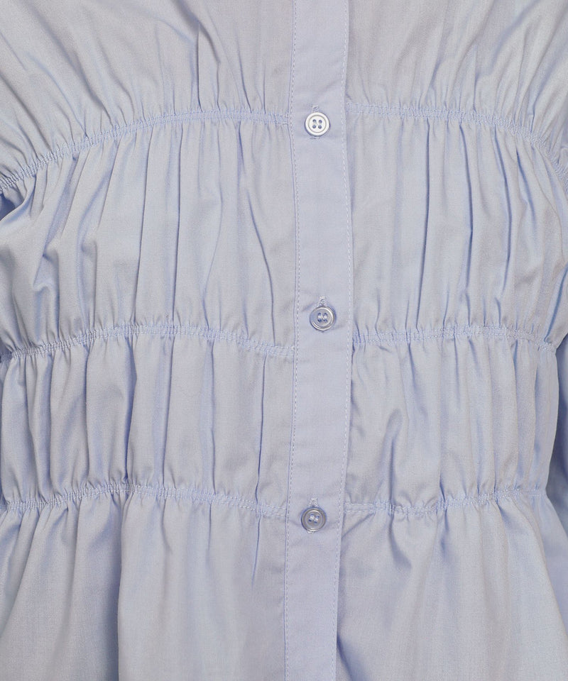 シャーリング ビスチェデザイン ショート ブラウス