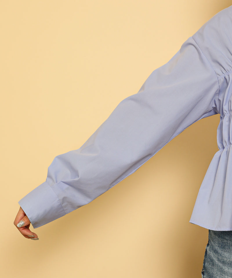 シャーリング ビスチェデザイン ショート ブラウス