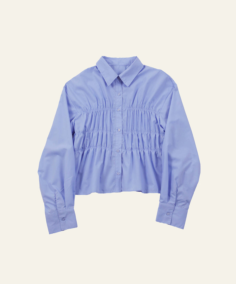 シャーリング ビスチェデザイン ショート ブラウス