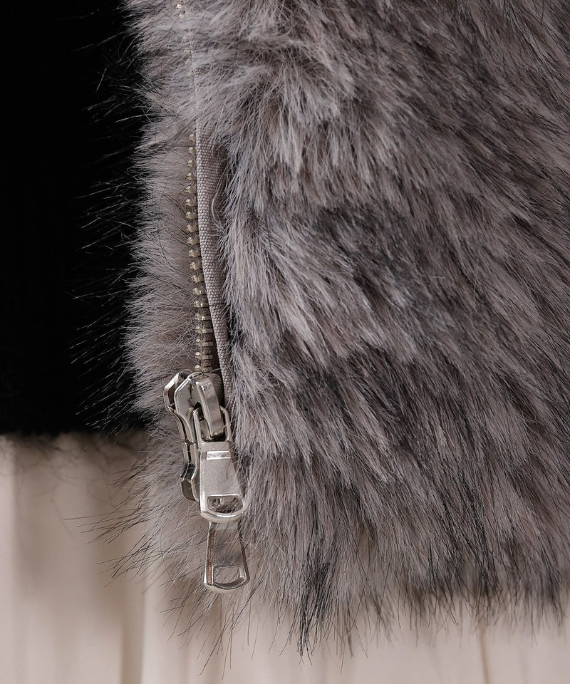 【冬映えファー】ミックスファーコート