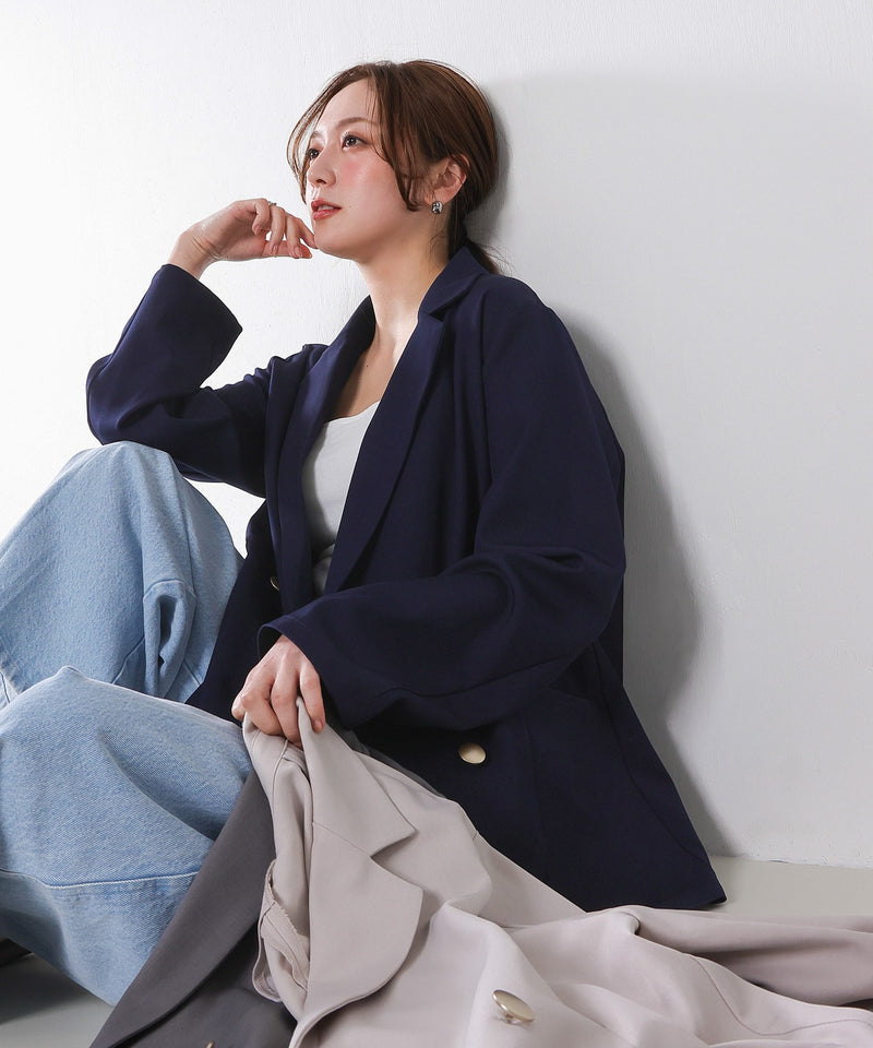 【オンもオフも頼れる一着】ダブルテーラードジャケット