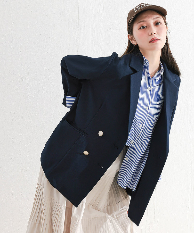 【オンもオフも頼れる一着】ダブルテーラードジャケット