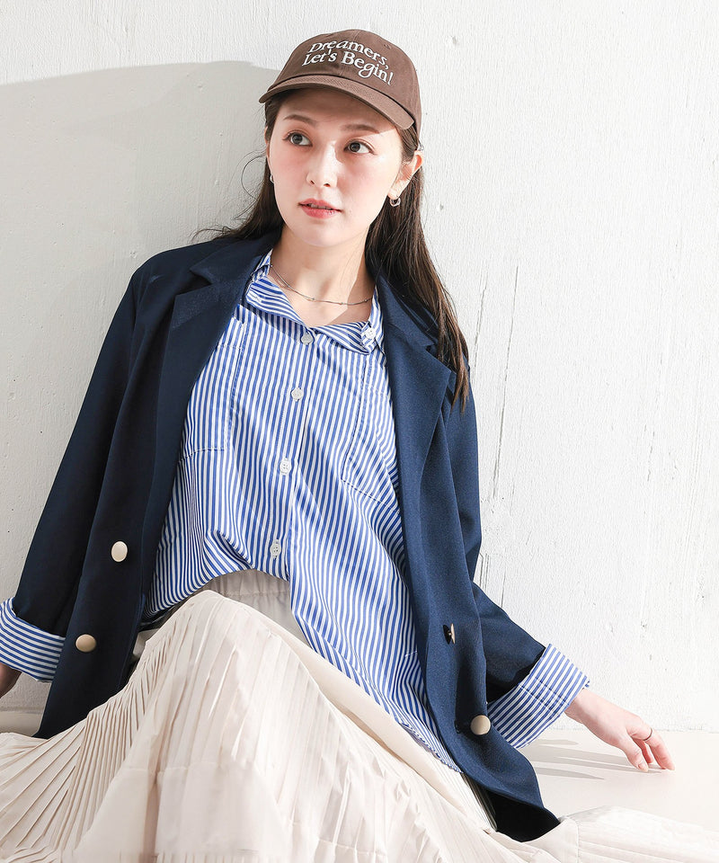 【オンもオフも頼れる一着】ダブルテーラードジャケット