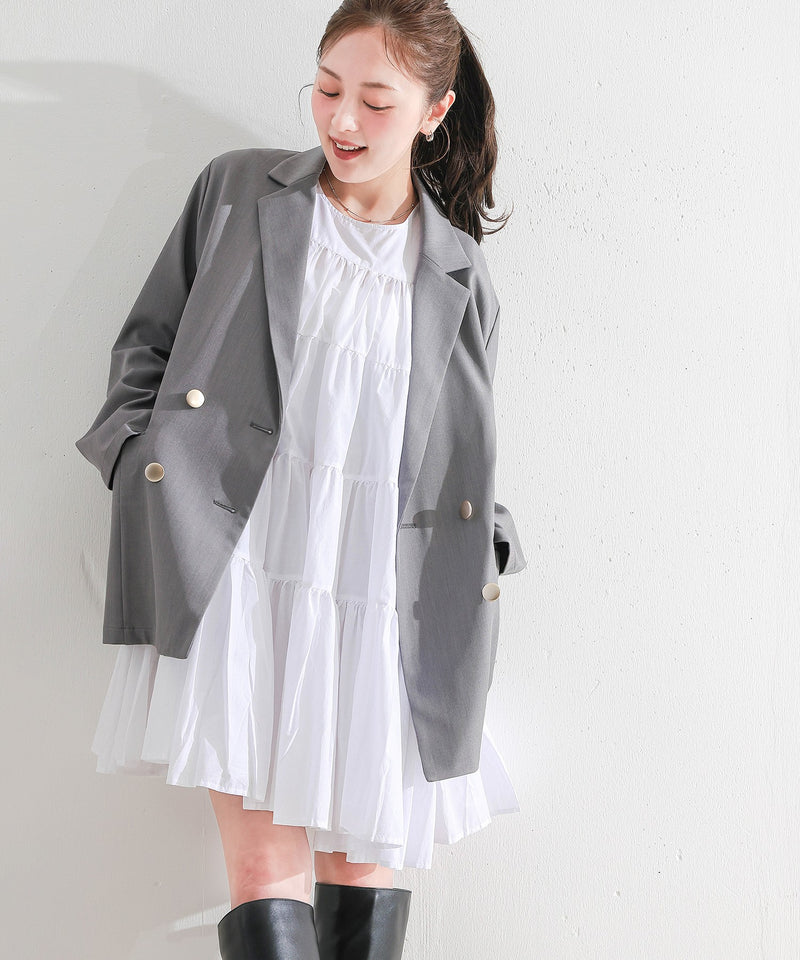 【オンもオフも頼れる一着】ダブルテーラードジャケット