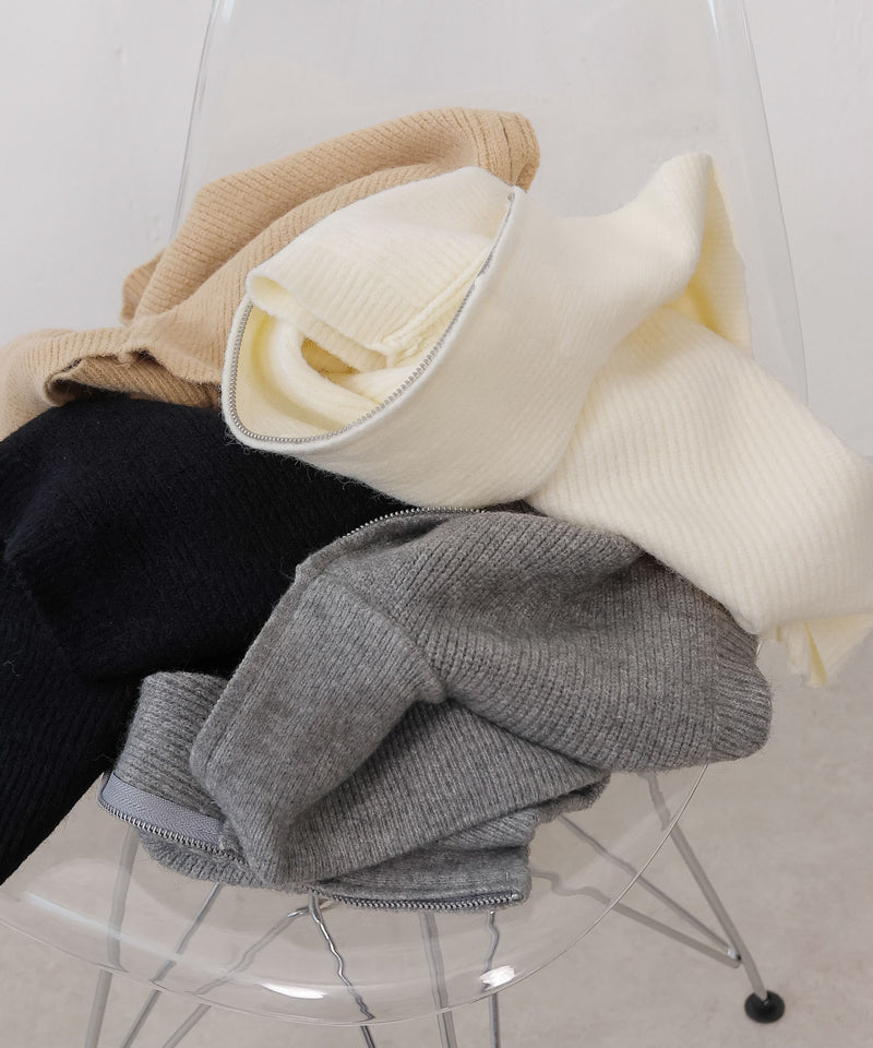 ダブルジップ ニットベスト