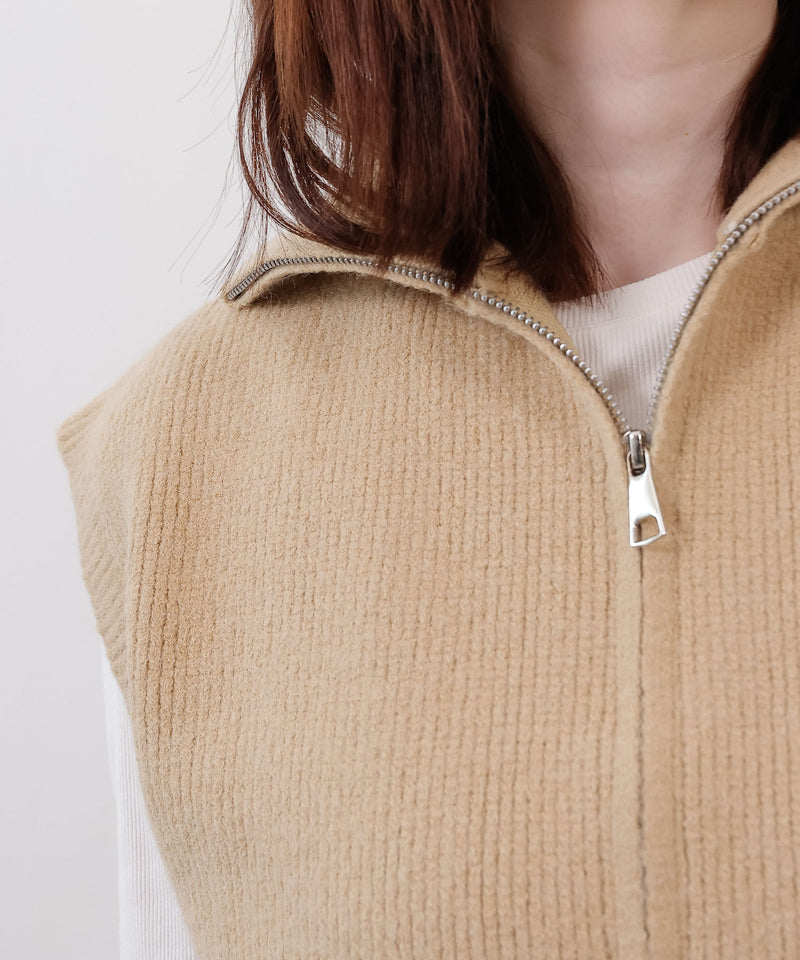 ダブルジップ ニットベスト