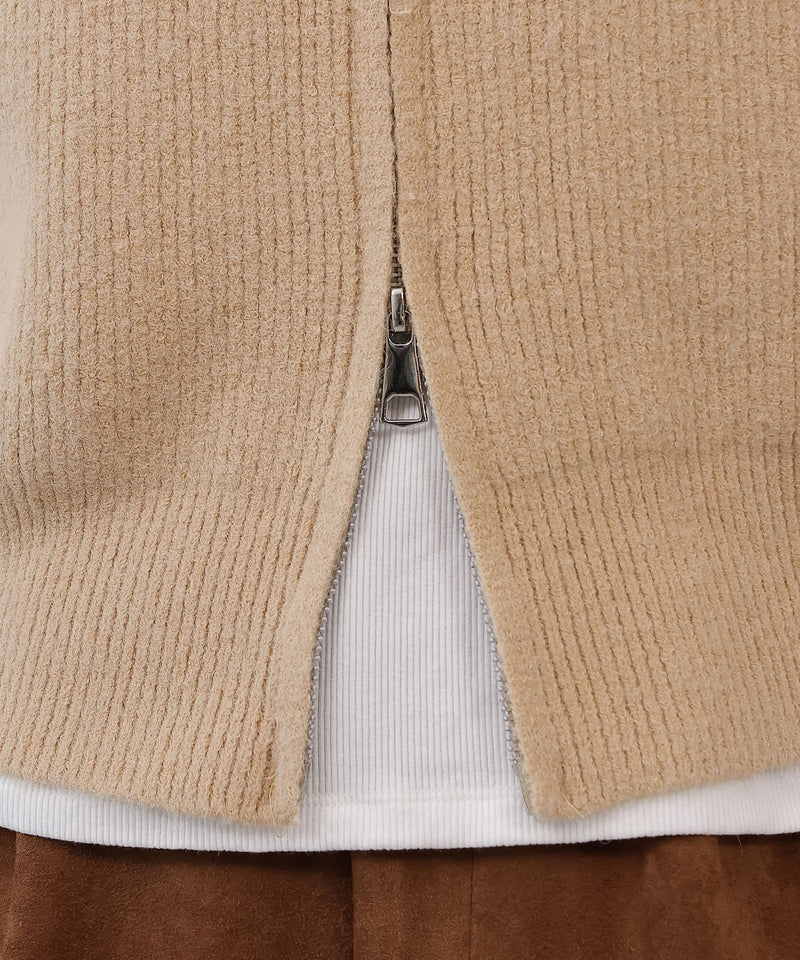 ダブルジップ ニットベスト