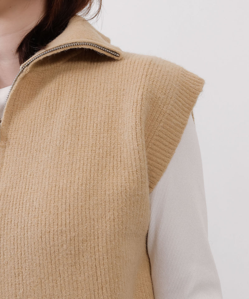 ダブルジップ ニットベスト