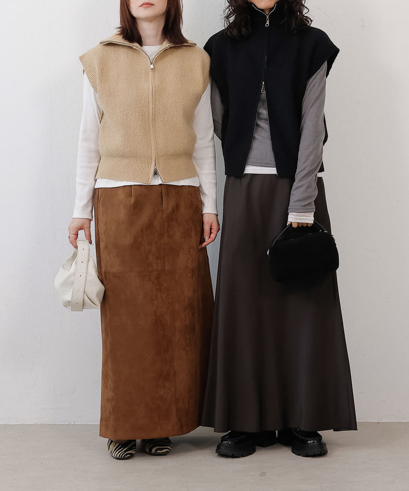 ダブルジップ ニットベスト