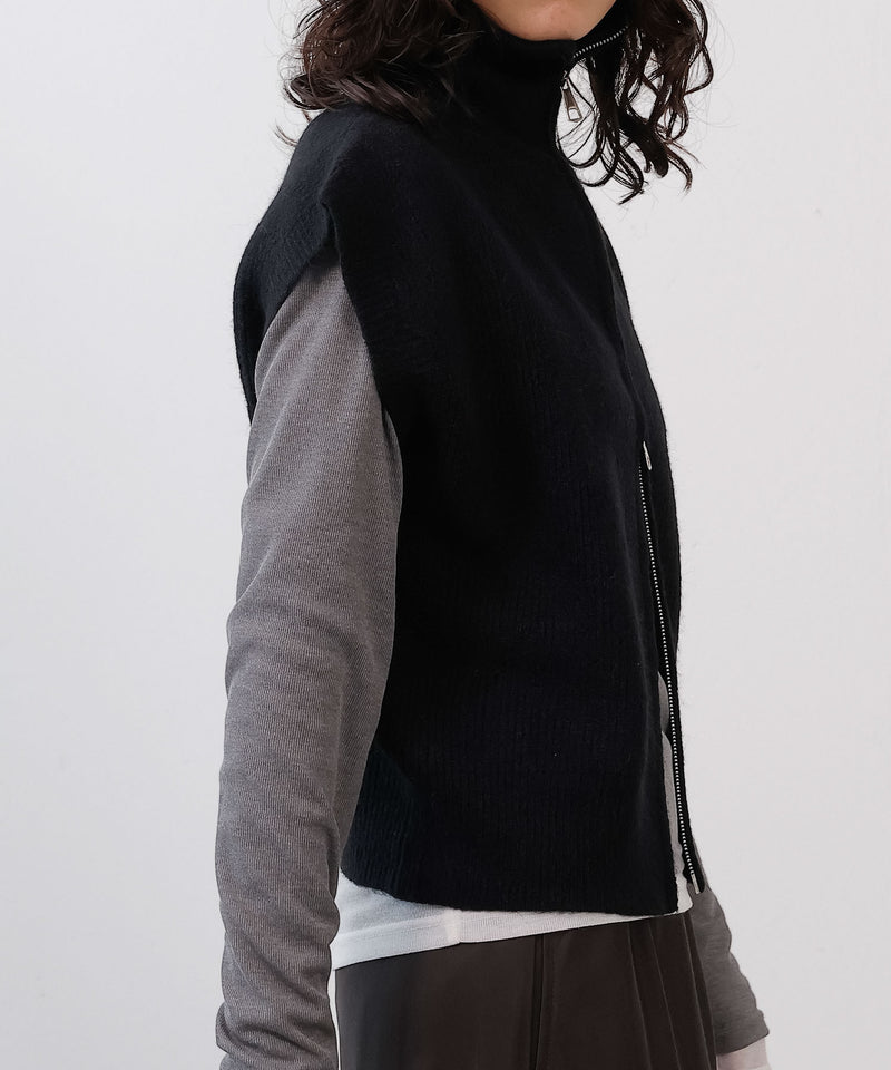 ダブルジップ ニットベスト