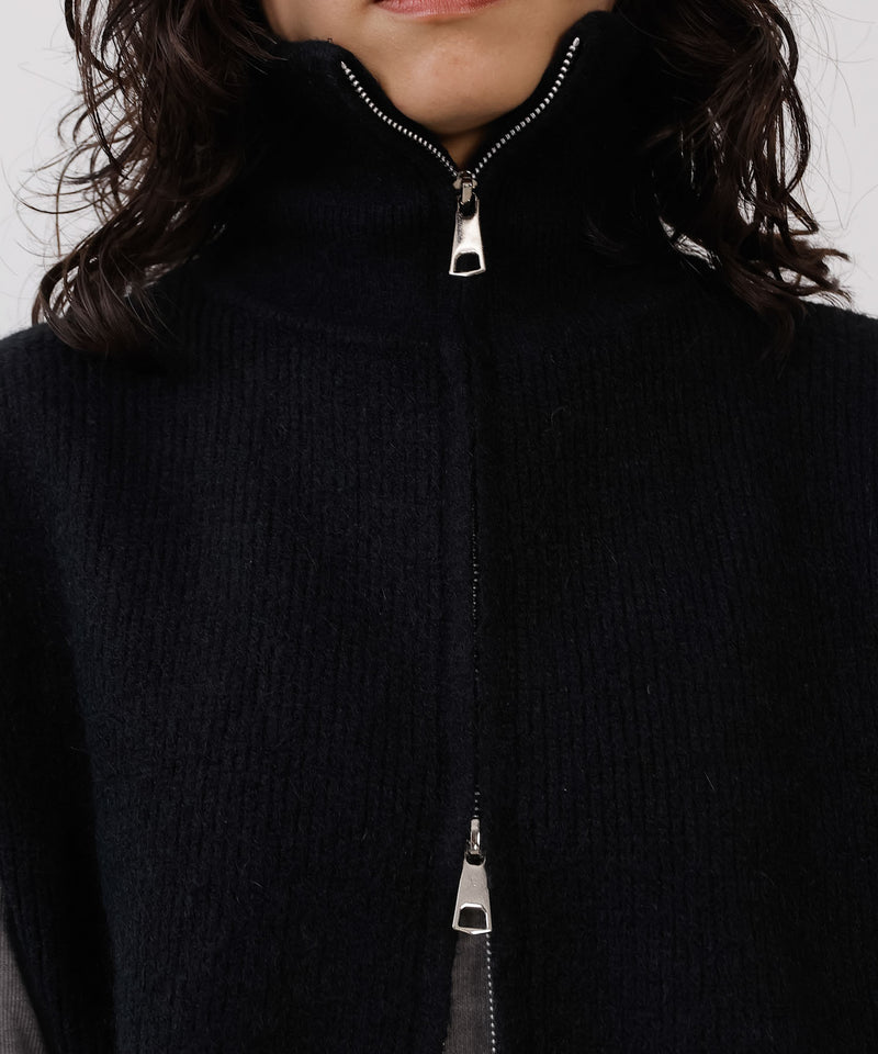 ダブルジップ ニットベスト