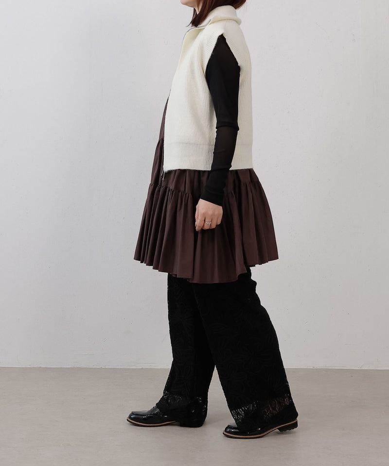 ダブルジップ ニットベスト