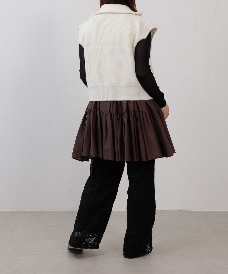 ダブルジップ ニットベスト